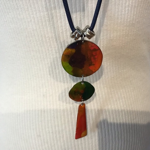 TRESKA COLORFUL POLISHED CORD LONG NECKLACE NWT - Picture 6 of 6